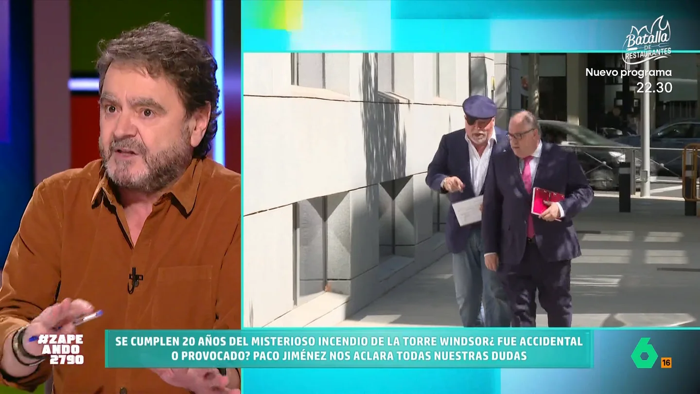 Paco Jiménez cuenta los rumores que relacionaron al excomisario Villarejo y el incendio del edificio Windsor El periodista expone que en el año 2019 los famosos 'papeles de Villarejo' se encontró un informe que se hablaba de una actuación que podía relacionarse con el incendio del edificio madrileño.
