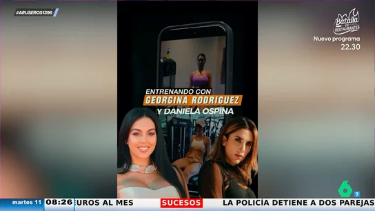 El viral de Georgina Rodríguez y Daniel Espina protagonizando los retos de una aplicación deportiva El viral de Georgina Rodríguez y Daniel Espina protagonizando los retos de una aplicación deportiva