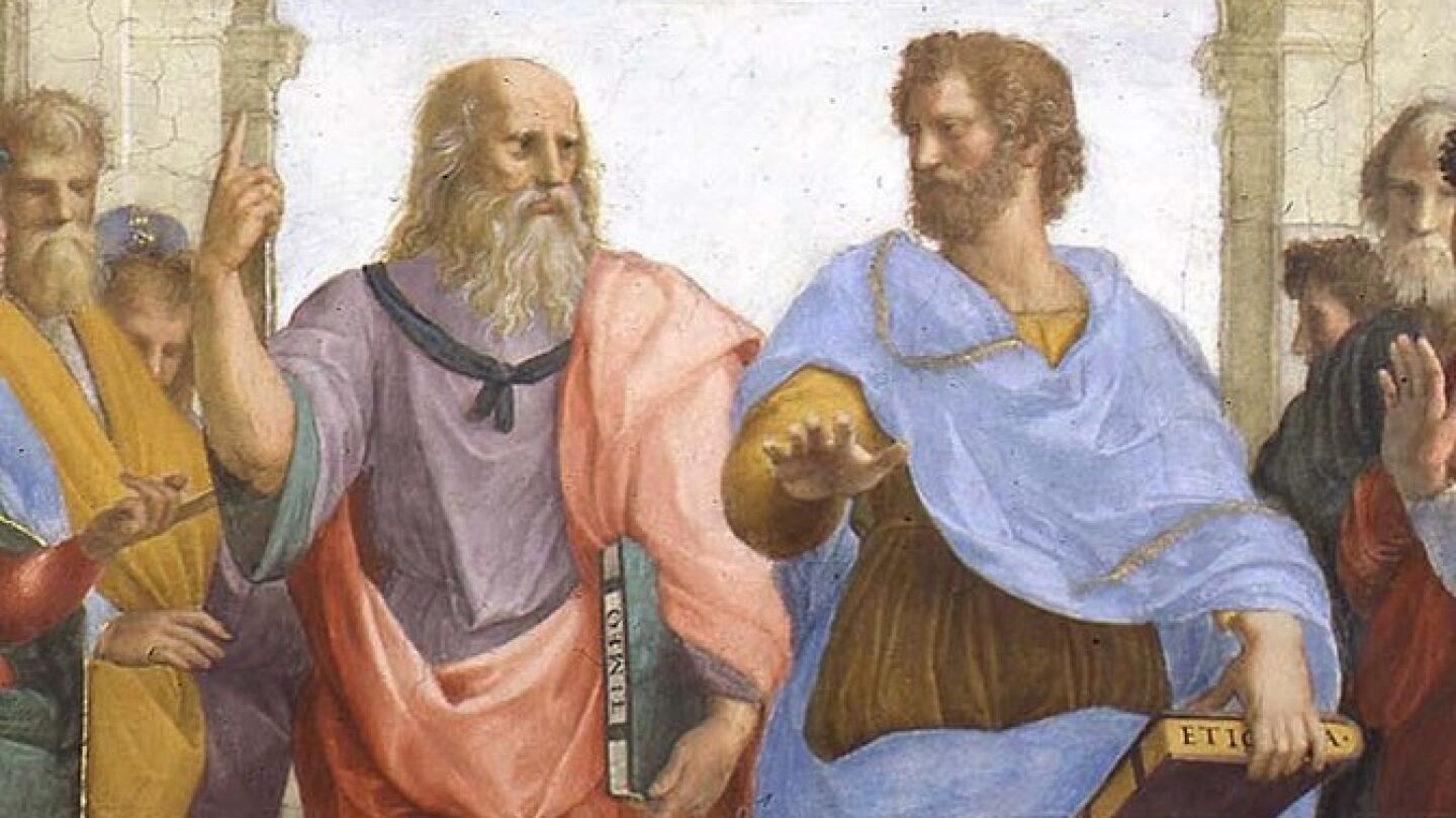 Detalle de 'La Academia de Atenas' de Rafael 