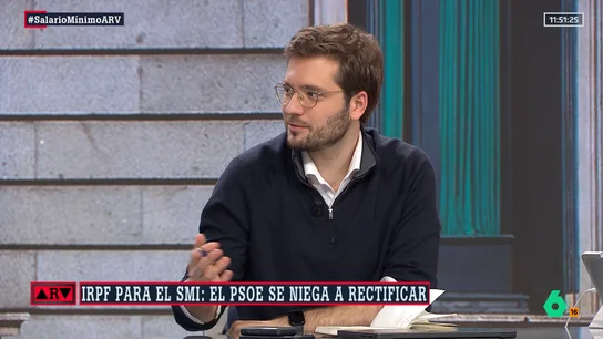 Al Rojo Vivo (12-02-25) Alán Barroso, tras aprobarse que el SMI esté sujeto a impuestos: "Es una torpeza enorme" Al Rojo Vivo (12-02-25) Alán Barroso, tras aprobarse que el SMI esté sujeto a impuestos: "Es una torpeza enorme"