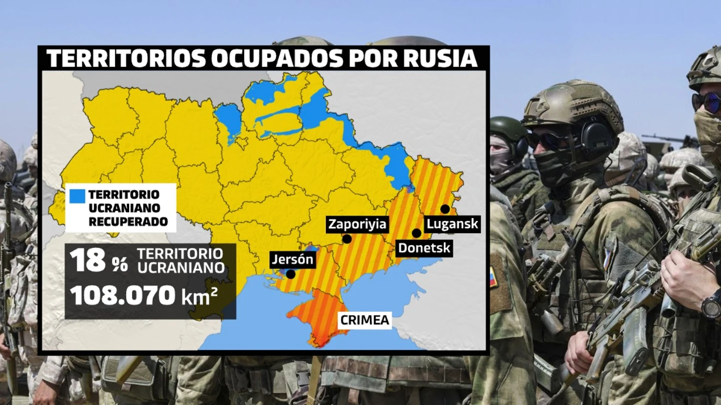 Mapa de los territorios ocupados por Rusia Mapa de los territorios ocupados por Rusia