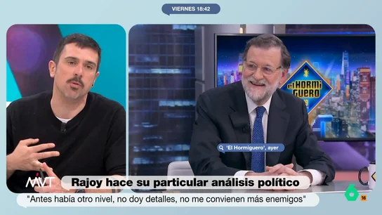 Ramón Espinar habla de la entrevista de Rajoy en El Hormiguero Ramón Espinar habla de la entrevista de Rajoy en El Hormiguero