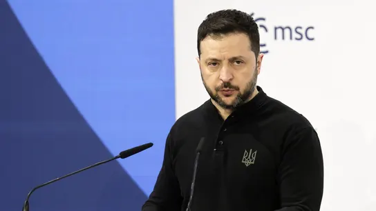 El presidente de Ucrania, Volodimir Zelenski, en la conferencia de seguridad celebrada en Múnich El presidente de Ucrania, Volodimir Zelenski, en la conferencia de seguridad celebrada en Múnich