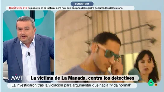 Chema Crespo, sobre el informe de los detectives que siguieron a la víctima de 'La Manada': "Es absolutamente infame" "Para que te siga la Guardia Civil, tiene que haber mediación judicial y ¿aquí cualquiera puede encargar una investigación sobre tu vida porque sí?", comenta Chema Crespo sobre el seguimiento a la víctima de 'La Manada'.