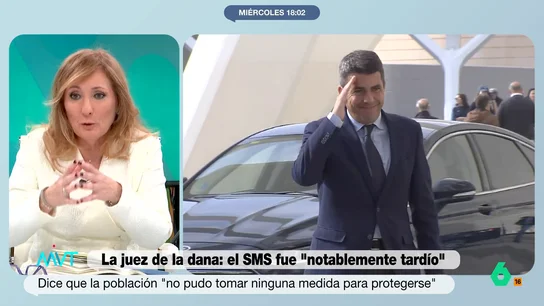 Mayte Alcaraz carga contra la gestión de la DANA "Si el jefe no coge el teléfono, tienes que tomar una decisión, porque además los técnicos te lo están diciendo", afirma la periodista Mayte Alcaraz sobre el retraso de la Generalitat al enviar el mensaje de alerta el día de la DANA.
