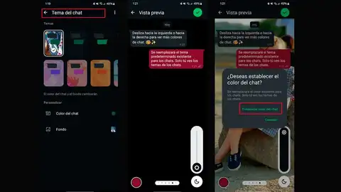 Cambiando el tema de los chats en WhatsApp Cambiando el tema de los chats en WhatsApp