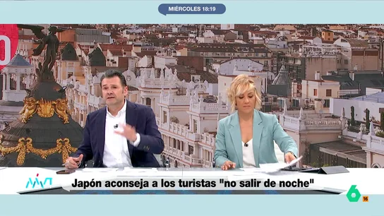 Iñaki López defiende la seguridad de Madrid con un 'pero' ¿Es Madrid segura? María Lamela pregunta en la Puerta del Sol a los turistas tras la guía de la embajada de Japón que avisa a sus ciudadanos de los peligros y delitos que se pueden encontrar. La respuesta de Iñaki López, en este vídeo.