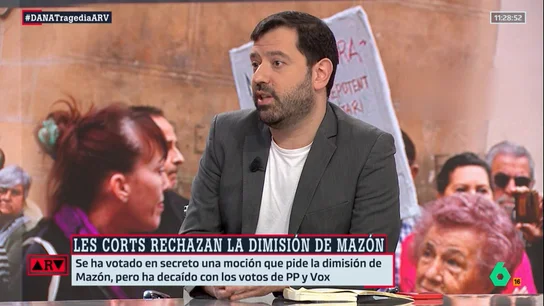 Al Rojo Vivo (20-02-25) Valdivia, sobre la votación de la dimisión de Mazón en las Corts: "No debería haber hecho falta, tendría que haber renunciado ya" Al Rojo Vivo (20-02-25) Valdivia, sobre la votación de la dimisión de Mazón en las Corts: "No debería haber hecho falta, tendría que haber renunciado ya"