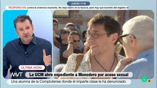 Iñaki López, a Podemos sobre Monedero: ¿Cómo es posible que una formación feminista conozca las denuncias y no lo comunique?" Iñaki López reacciona a las informaciones sobre las denuncias que llegaron a Podemos en 2023 sobre el comportamiento sexual inapropiado de Monedero: "Cuando el causante de estos supuestos abusos se va, lo despiden con aplausos", señala.