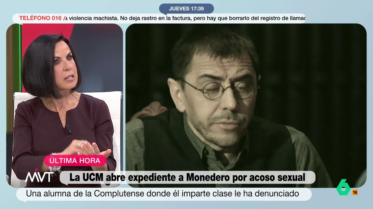 Bea de Vicente, sobre el expediente de la Complutense a Monedero: "Si se avala este acoso, puede complicarle mucho la vida" Beatriz de Vicente analiza el expediente abierto en la Universidad Complutense a Juan Carlos Monedero tras la denuncia de una estudiante por acoso sexual. Su explicación, en este vídeo de Más Vale Tarde.