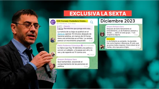 Chats de Monedero en el grupo de la cúpula de Podemos Chats de Monedero en el grupo de la cúpula de Podemos