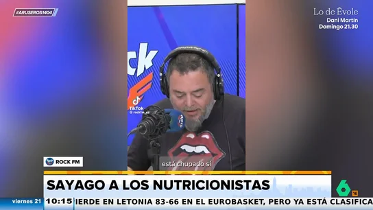 La razón por la que ser nutricionista "está chupado", según Sayago: "Solo tienes que observar qué le gusta a la gente y se lo prohíbes" La razón por la que ser nutricionista "está chupado", según Sayago: "Solo tienes que observar qué le gusta a la gente y se lo prohíbes"