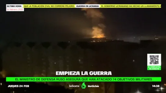Frame de imágenes de las primeras horas de la guerra en Ucrania. Así contó laSexta el comienzo de la invasión rusa en Ucrania, que cumple tres años
