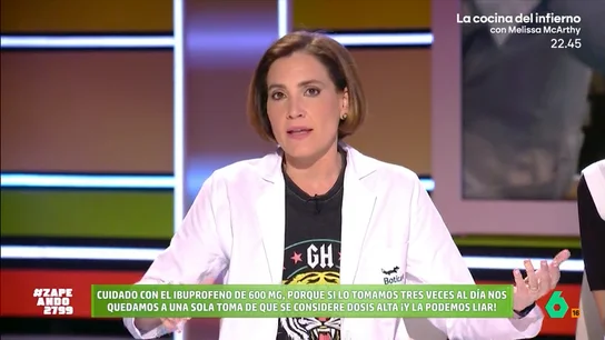 Boticaria García advierte sobre qué dosis se debe tomar de ibuprofeno: "Somos un poco de matar moscas a cañonazos" La farmacéutica indica que en España, sin receta, se comercializa ibuprofeno de 400 miligramos. "Para la mayoría de los usos que le damos al ibuprofeno, la eficacia de 400 es la misma que la de 600 mg", indica Boticaria.
