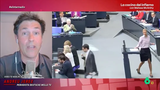Andreu Jerez avisa tras las elecciones alemanas: "La pregunta es si el cordón sanitario va a aguantar o a romperse del todo" El periodista Andreu Jerez analiza para El Intermedio los resultados de las elecciones en Alemania, donde la extrema derecha ya es la segunda fuerza política tras cosechar el % de los votos.