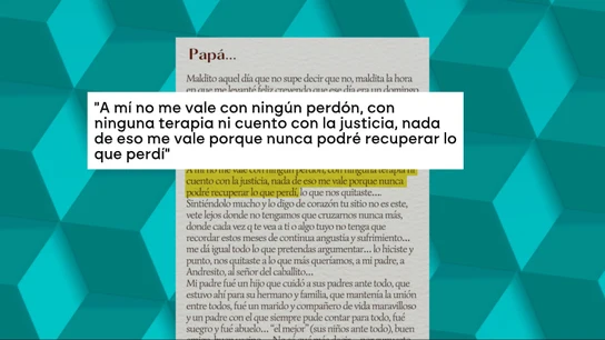La carta de la hija de Andrés Rico, muerto tras una agresión en un partido de balonmano. La carta de la hija de Andrés Rico, muerto tras una agresión en un partido de balonmano.