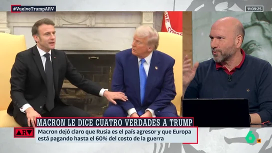 Óscar Vara, tras la respuesta contundente de Macron al presidente de EEUU sobre la guerra en Ucrania: "Trump está usando la narrativa rusa" Óscar Vara, tras la respuesta contundente de Macron al presidente de EEUU sobre la guerra en Ucrania: "Trump está usando la narrativa rusa"