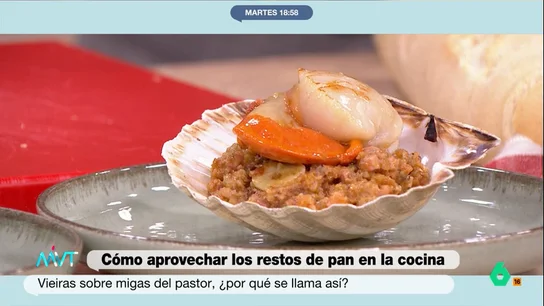 Migas con vieiras: la original receta de Pablo Ojeda para transformar el pan duro en un plato gourmet Migas con vieiras: la original receta de Pablo Ojeda para transformar el pan duro en un plato gourmet