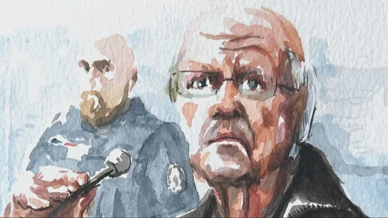 Dibujo del excirujano francés Jöel Le Scouarnec durante el juicio por pederastia Dibujo del excirujano francés Jöel Le Scouarnec durante el juicio por pederastia