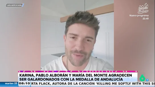 Pablo Alborán, María del Monte y Karina, galardonados con las Medallas de Andalucía Pablo Alborán, María del Monte y Karina, galardonados con las Medallas de Andalucía