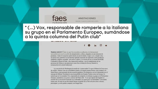 Tensión entre PP y Vox por la relación de los ultras con Trump: "Se suma a la quinta columna del Putin club" Tensión entre PP y Vox por la relación de los ultras con Trump: "Se suma a la quinta columna del Putin club"