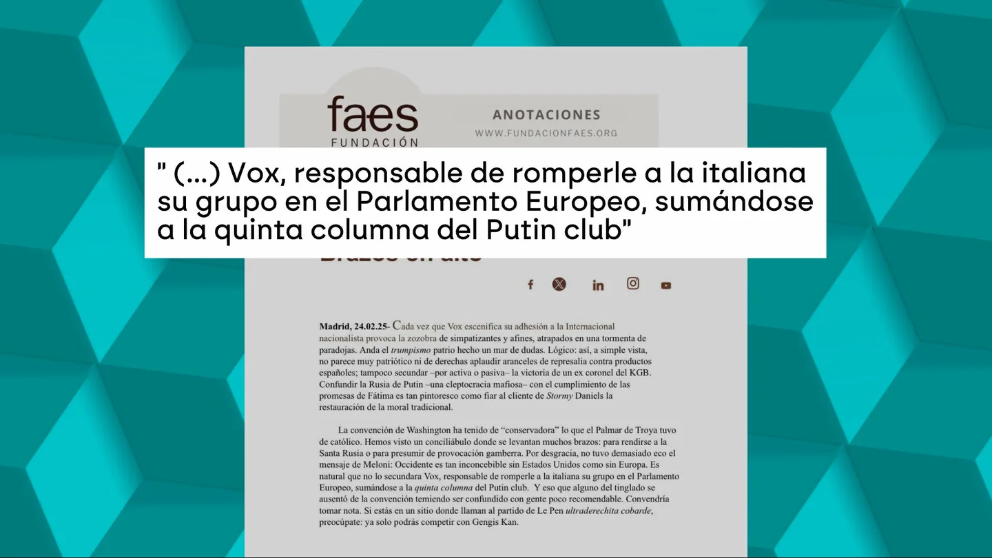 Tensión entre PP y Vox por la relación de los ultras con Trump: "Se suma a la quinta columna del Putin club" Tensión entre PP y Vox por la relación de los ultras con Trump: "Se suma a la quinta columna del Putin club"