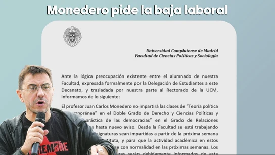 Comunicado de la Facultad de Ciencias Políticas y Sociología de la Complutense sobre la baja laboral de Monedero Comunicado de la Facultad de Ciencias Políticas y Sociología de la Complutense sobre la baja laboral de Monedero