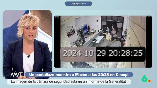 Cristina Pardo: "No se entiende que, teniendo la Generalitat esa foto de Mazón entrando, no la hubieran hecho pública hasta ahora" Un informe de la Generalitat Valenciana ha revelado la hora a la que Carlos Mazón habría accedido a las instalaciones del CECOPI. Además, en ese mismo texto también se puede ver que, por ejemplo, Salomé Pradas accedió a las 16:56 h.