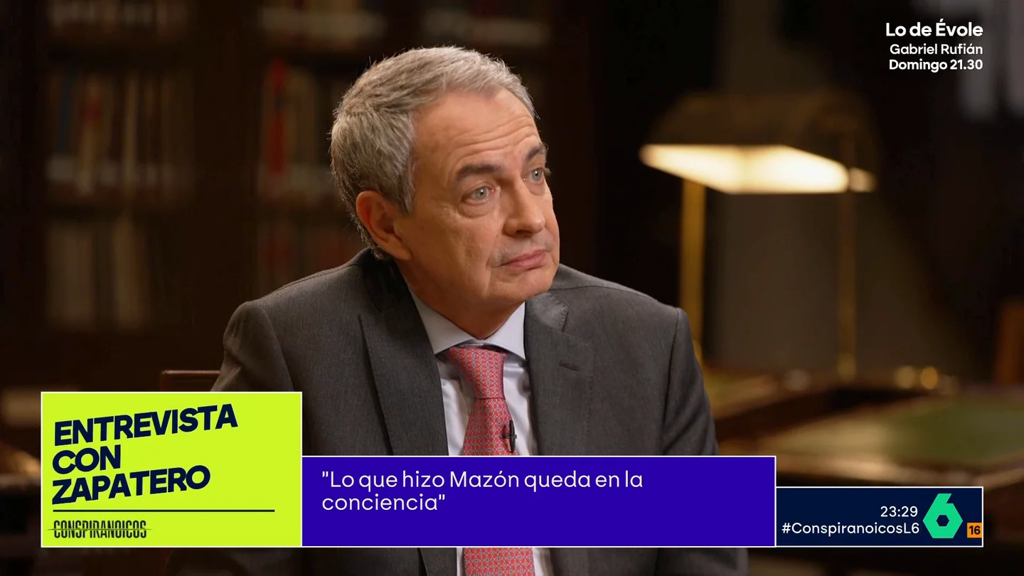 Zapatero cree que Mazón "no va a tener ni un día bueno": "Lo que hizo está ahí, queda en la conciencia" Zapatero cree que Mazón "no va a tener ni un día bueno": "Lo que hizo está ahí, queda en la conciencia"