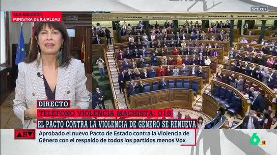 Ana Redondo celebra la renovación del pacto contra la violencia de género: "Es un cordón sanitario realmente potente" Ana Redondo celebra la renovación del pacto contra la violencia de género: "Es un cordón sanitario realmente potente"