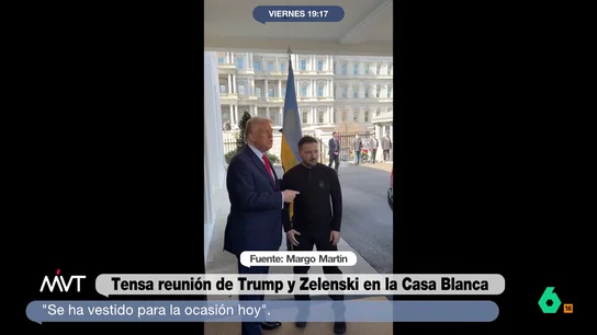Cristina Pardo, sobre las burlas de Trump a Zelenski por su vestimenta: "Hay que ser miserable" El presidente estadounidense ha ironizado con el look escogido por el mandatario ucraniano para su encuentro. Además de comentarle que se había "arreglado", se ha dirigido a la prensa diciendo: "Se ha vestido para la ocasión".