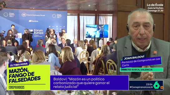 Joan Baldoví, muy crítico con Mazón: "Quien tiene la conciencia tranquila, lo cuenta todo el primer día" El portavoz de Compromís ha explicado que cuentan con un testigo que sitúa a Mazón a las 19:45 h en el CECOPI. "Está intentando ganar el relato judicial", afirma Baldoví.