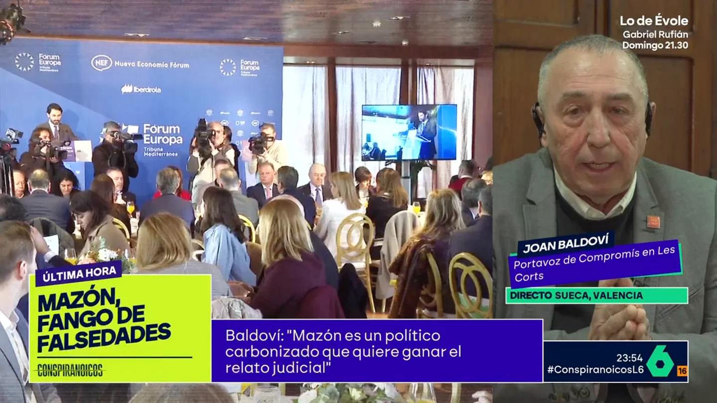 Joan Baldoví, muy crítico con Mazón: "Quien tiene la conciencia tranquila, lo cuenta todo el primer día" El portavoz de Compromís ha explicado que cuentan con un testigo que sitúa a Mazón a las 19:45 h en el CECOPI. "Está intentando ganar el relato judicial", afirma Baldoví.