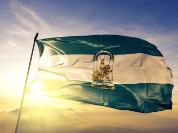 Bandera de Andaluc&iacute;a con los colores verde y blanco