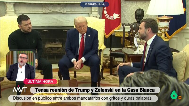 "Trump representa el gangsterismo y la diplomacia de la extorsión": la reflexión de Pedro Rodríguez tras la visita de Zelenski a la Casa Blanca