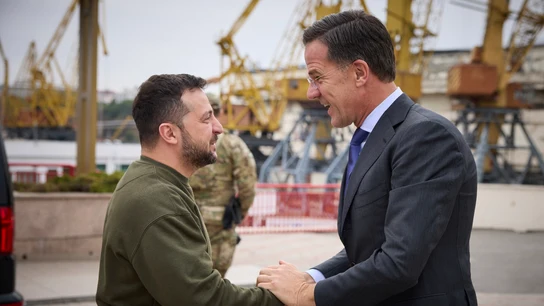 Volodímir Zelenski y Mark Rutte en una foto de archivo de 2023. Volodímir Zelenski y Mark Rutte en una foto de archivo de 2023.