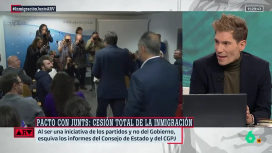 Juanma Romero señala cuál cree que es "el mayor problema" del pacto entre PSOE y Junts: "Habla de la inmigración como un problema" Juanma Romero señala cuál cree que es "el mayor problema" del pacto entre PSOE y Junts: "Habla de la inmigración como un problema"