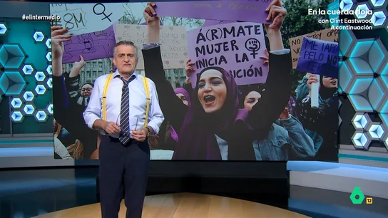 Wyoming defiende el feminismo: "Cuando una lucha es justa no la puede parar ni Elon Musk ni 100 partidos ultra" El presentador de El Intermedio se hace eco de un titular que indica que el 50% de los mensajes en 'X' sobre feminismo son negativos. "En la red social de Elon Musk se habla mucho de feminismo pero mal", afirma.