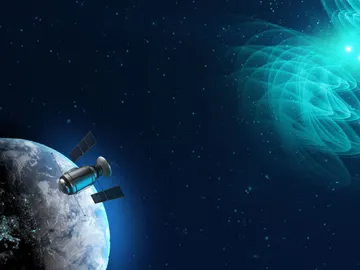 Representación artística de la fusión de dos estrellas de neutrones Representación artística de la fusión de dos estrellas de neutrones