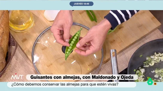 ¿Se pueden comer las vainas de guisantes? Descubre la respuesta de Carlos Maldonado y Pablo Ojeda Uno de los ingredientes principales del plato que han preparado Carlos Maldonado y Pablo Ojeda son los guisantes. Su vaina es una parte muy apreciada en gastronomía. Descubre las sugerencias del nutricionista y el chef.