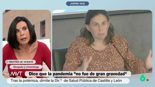 Bea de Vicente responde a Sonia Tamames tras decir que la pandemia "no fue tan grave" La directora general de Salud Pública de Castilla y León, Sonia Tamames, ha tenido que presentar su dimisión tras asegurar en televisión que la pandemia "no fue de gran gravedad". La respuesta de Beatriz de Vicente, en este vídeo.