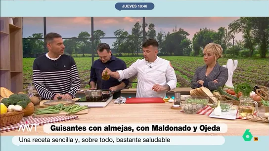 Pablo Ojeda y Carlos Maldonado desvelan si existen diferencias entre los guisantes congelados y los frescos Uno de los ingredientes principales del plato que van a preparar el chef y el nutricionista son los guisantes. Es habitual que muchas personas adquieran este producto en su versión congelada pero, ¿se pueden equiparar a los frescos?