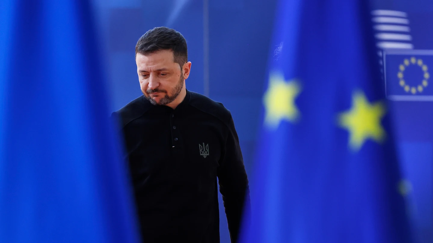 El presidente ucraniano, Volodímir Zelenski, en la cumbre europea en Bruselas El presidente ucraniano, Volodímir Zelenski, en la cumbre europea en Bruselas