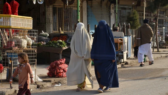 Dos mujeres caminan por una calle en Kandahar, Afganistán, el pasado 27 de febrero de 2025. Despojadas de su derecho a la educación secundaria y superior, del acceso a la mayoría de empleos, de poder salir a la calle solas, de enseñar el rostro según les plazca, o incluso de hablar en público, las afganas ven cómo el 8M nunca llega a Afganistán, mientras el calendario parece haber retrocedido al siglo pasado. Dos mujeres caminan por una calle en Kandahar, Afganistán, el pasado 27 de febrero de 2025. Despojadas de su derecho a la educación secundaria y superior, del acceso a la mayoría de empleos, de poder salir a la calle solas, de enseñar el rostro según les plazca, o incluso de hablar en público, las afganas ven cómo el 8M nunca llega a Afganistán, mientras el calendario parece haber retrocedido al siglo pasado.