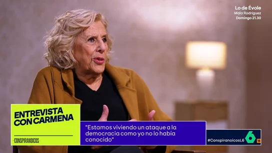 Manuela Carmena: "Estamos viviendo un ataque a la democracia como no lo habíamos vivido nunca" Manuela Carmena: "Estamos viviendo un ataque a la democracia como no lo habíamos vivido nunca"