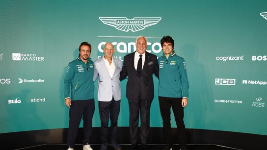 Fernando Alonso, Adrian Newey, Lawrence Stroll y Lance Stroll Fernando Alonso, Adrian Newey, Lawrence Stroll y Lance Stroll