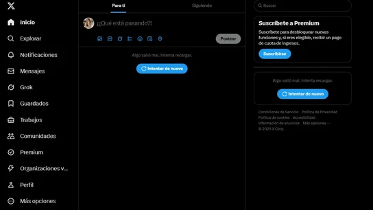 La red social X (Twitter) sufre una caída generalizada en España La red social X (Twitter) sufre una caída generalizada en España