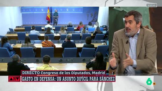 Carlos Cué, sobre el aumento del gasto militar en España: "Es un debate que a la izquierda le incomoda muchísimo, pero no auguro una ruptura del Gobierno por esto"  Carlos Cué, sobre el aumento del gasto militar en España: "Es un debate que a la izquierda le incomoda muchísimo, pero no auguro una ruptura del Gobierno por esto"
