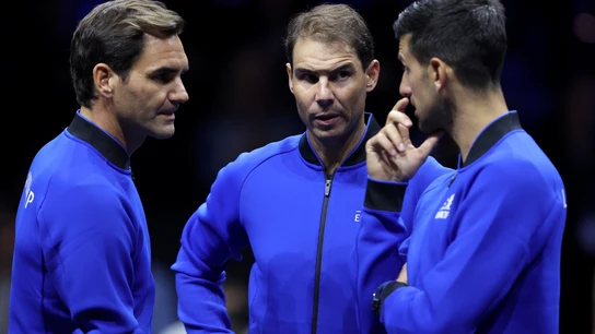 Rafa Nada, Novak Djokovic, Roger Federer Rafa Nada, Novak Djokovic, Roger Federer