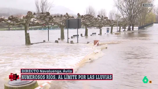 El Alberche, desbordado en Navaluenga, Ávila El Alberche, desbordado en Navaluenga, Ávila